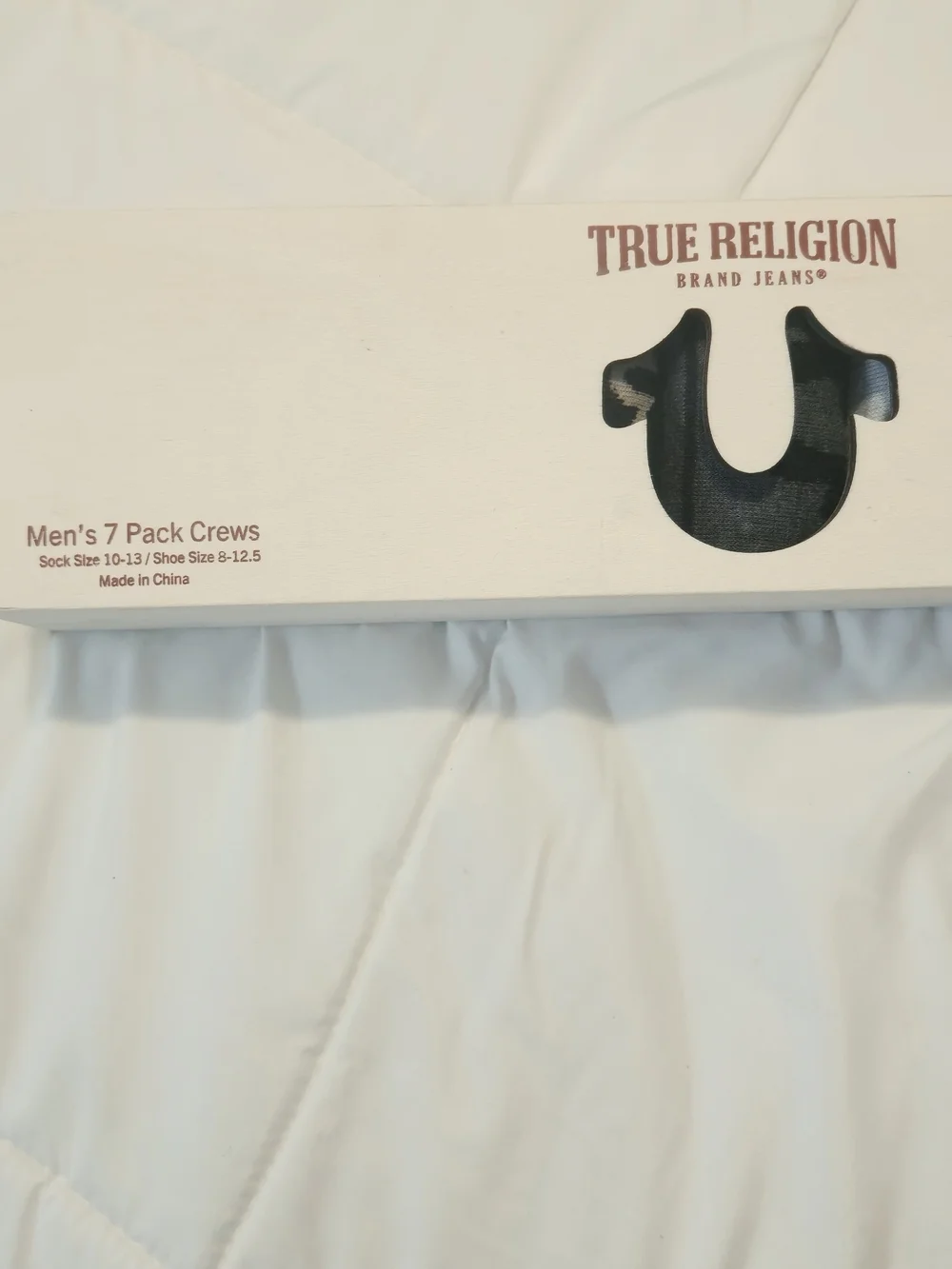 True Religion Men's 7-Pack Crew Socks - New (Open Package)
